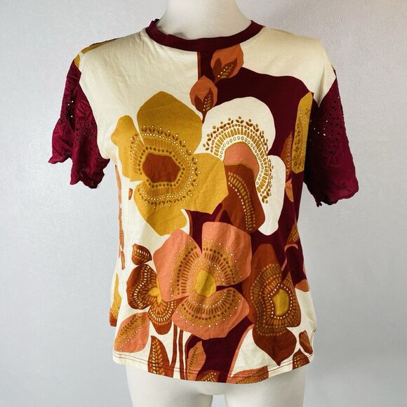 Anthropologie TINY sz XS Retro Floral Tee - Picture 3 of 11